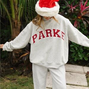 Parke Grey/Maroon Mock Neck Sweatshirt Size S/M (NOT OVERSIZED like pictured)